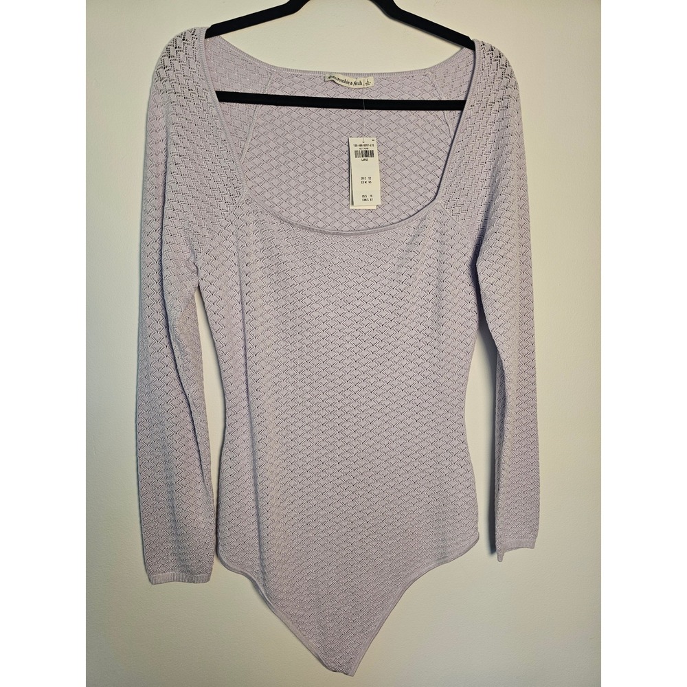 [Coquette] Abercrombie & Fitch Pointelle Bodysuit Womens Large Lavender